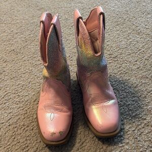 Dream Pairs. Pink Glitter Cowboy Boots. Size 9
